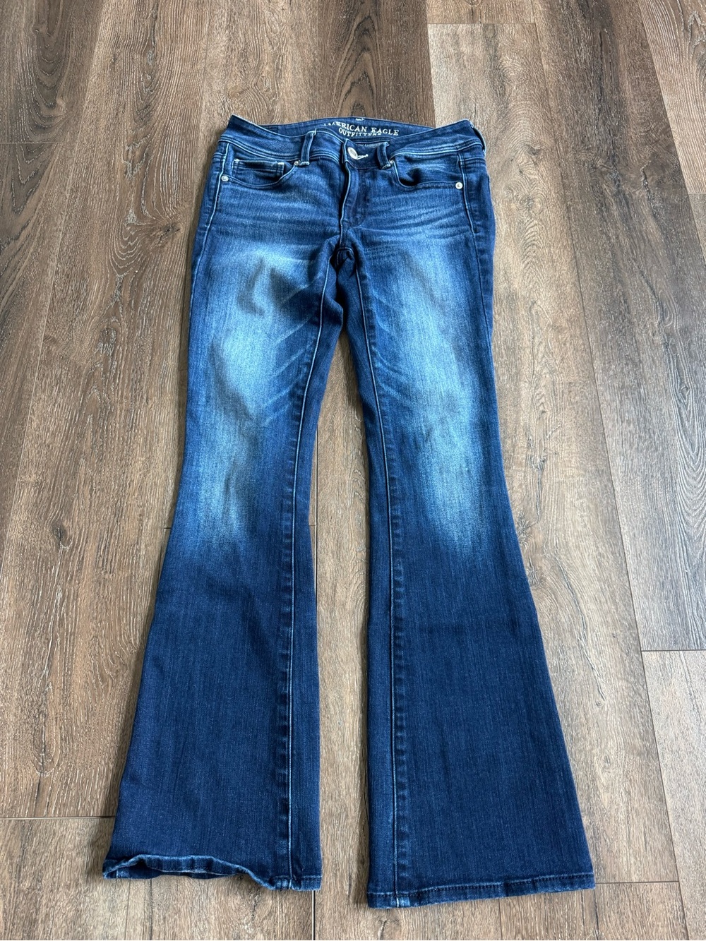 American Eagle Outfitters Y2K Dark Blue Flare Bootcut Jeans Women’s Size 6 - Picture 2 of 9